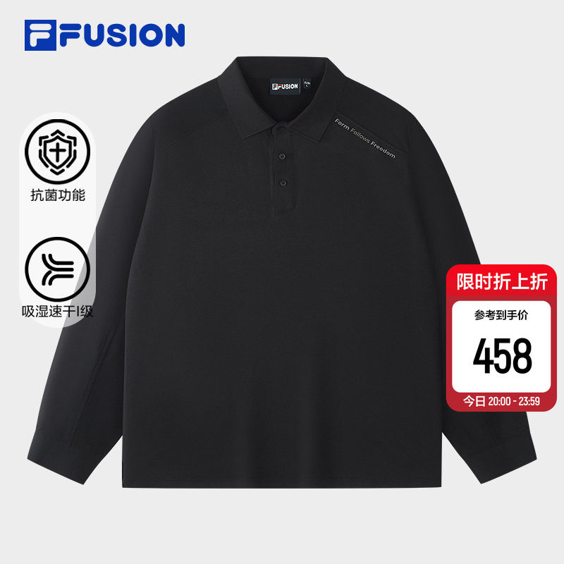 FILA FUSION斐乐潮牌男子针织长袖POLO衫2026春新