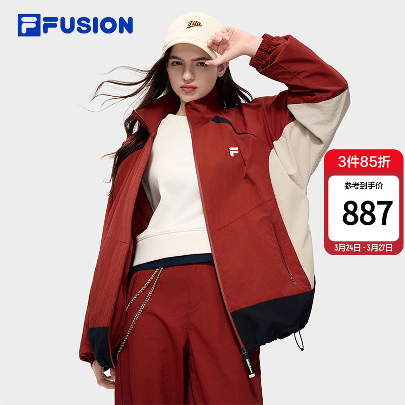FILA FUSION斐乐潮牌情侣梭织外套2026春新年款时尚宽
