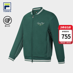 新款 FILA 外套2026春季 针织长袖 网球运动宽松棒球服 斐乐官方男士