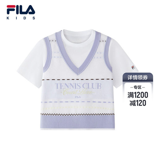FILAKIDS斐乐女中大童短袖T恤