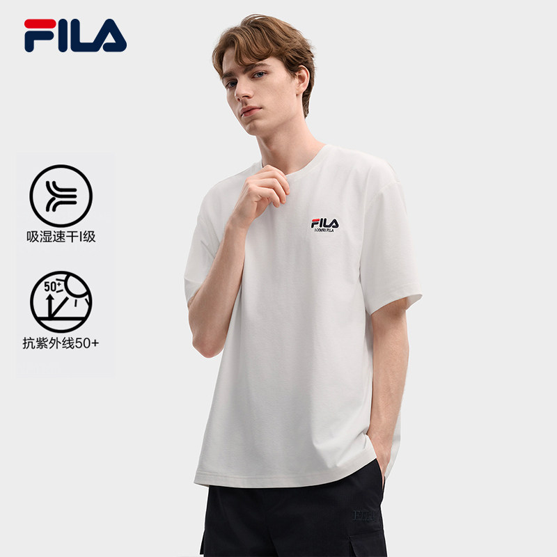 FILA多彩斐乐情侣短袖T恤2026春季新款男速干经典防晒半袖上