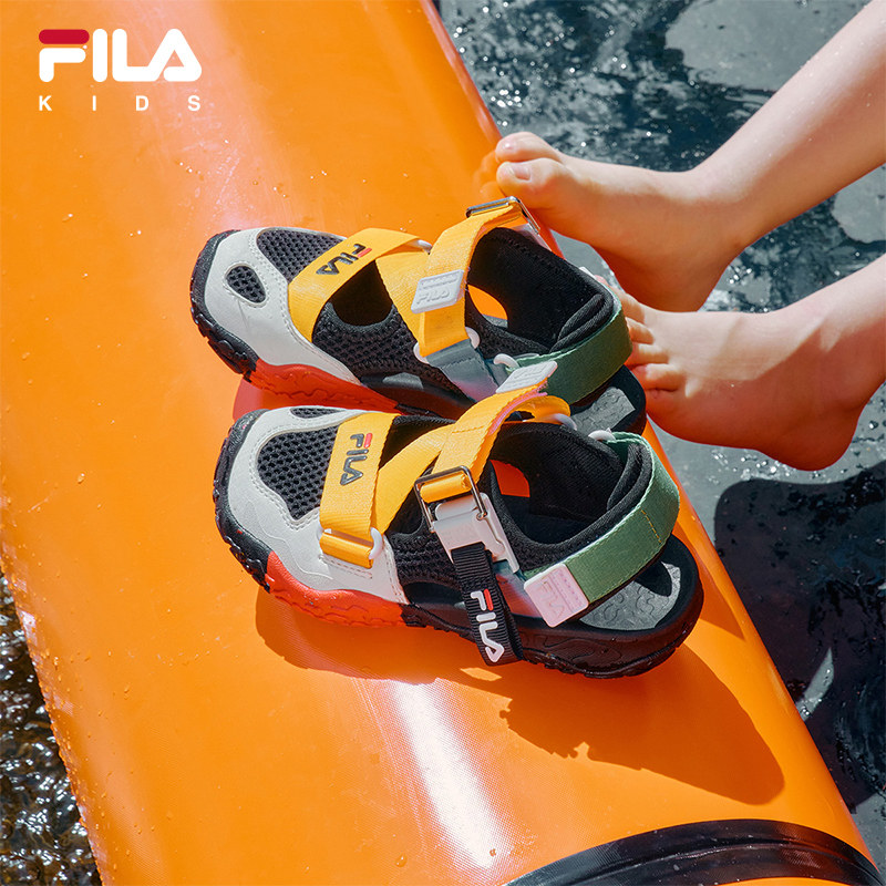 FILA KIDS斐乐儿童凉鞋夏季款男女小童魔术贴包头萤火虫凉鞋