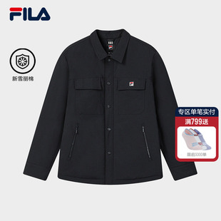 简约舒适休闲翻领夹克外套 时尚 FILA斐乐官方男士 棉服2026春新款