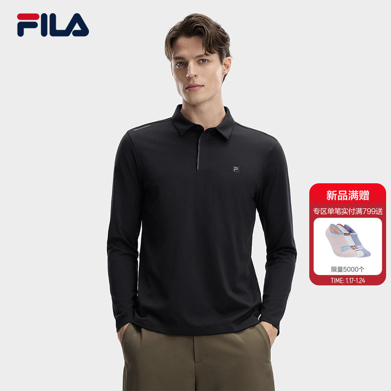 FILA 斐乐官方男子针织长袖POLO衫2026春季新款休闲简约基础上衣,运动服/休闲服装,运动POLO衫,淘宝优惠券,粉丝福利购,淘宝优惠卷