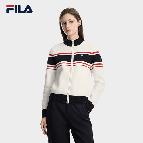 FILA斐乐官方长袖编织羊毛外套女