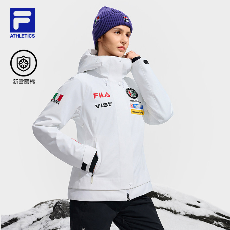 FILA斐乐官方女士滑雪服2025冬季新款运动基础保暖连帽棉服外