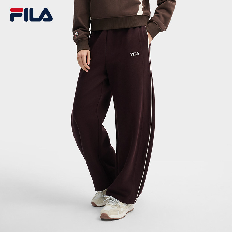 FILA 斐乐官方女士针织长裤2026春季新款时尚休闲宽松舒适直筒裤 - FILA官方旗舰店出品