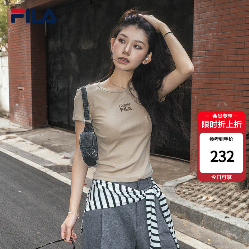 斐乐复古辣妹T丨FILA斐乐短袖26夏季新款女螺旋运动复古辣妹上衣