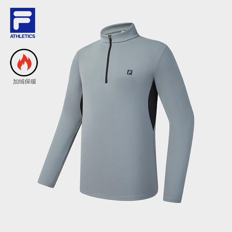 FILA 斐乐官方男子针织长袖上衣2026春季新款健身运动基础磨毛长T,运动服/休闲服装,运动T恤,淘宝优惠券,粉丝福利购,淘宝优惠卷