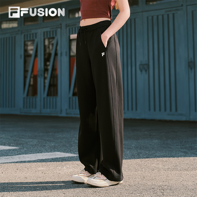 FILA FUSION斐乐潮牌针织女子长裤2026夏季新款休闲宽