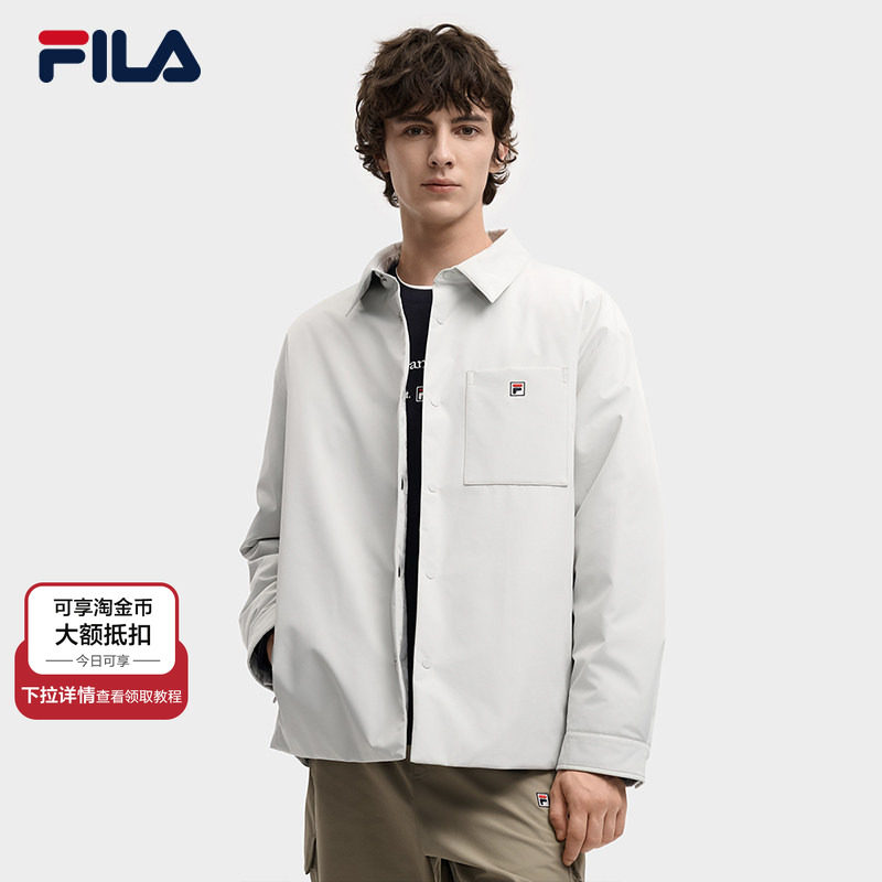 FILA斐乐男士轻薄羽绒服2025冬季新款时尚质感商务衬衫保暖外套,运动服/休闲服装,运动羽绒服,淘宝优惠券,粉丝福利购,淘宝优惠卷