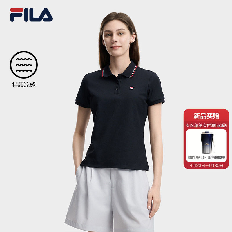 凉感|FILA斐乐女子菁英短袖POLO衫2026夏季新款基础休闲上衣