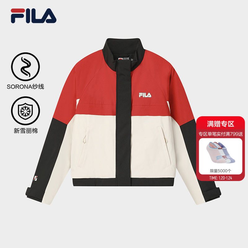 FILA斐乐官方女士棉服2026春新款时尚休闲宽松拼色夹克保暖外套,运动服/休闲服装,运动棉衣,淘宝优惠券,粉丝福利购,淘宝优惠卷