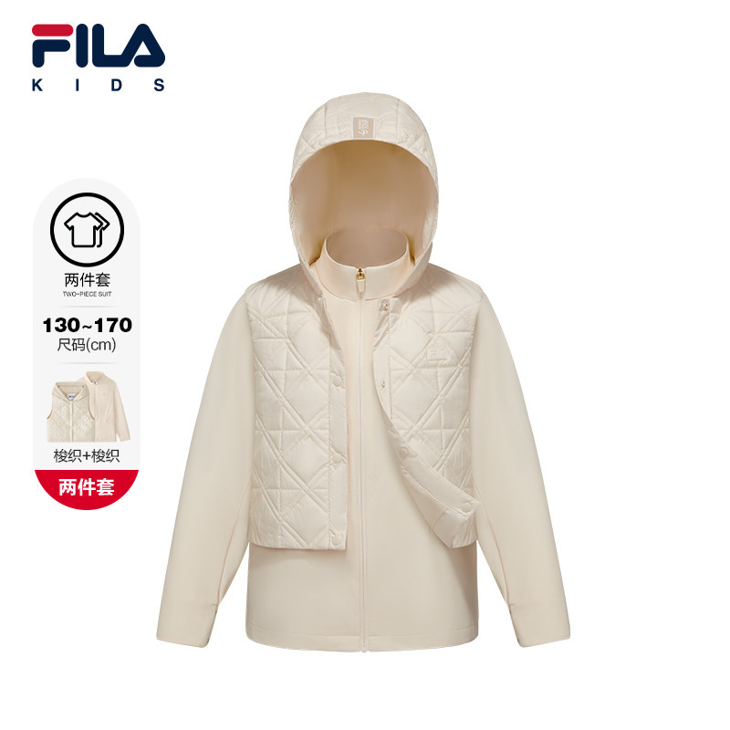 FILA KIDS斐乐童装女大童棉服2026春季新款儿童运动两件