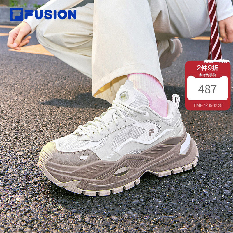硬糖4丨 FILA FUSION 斐乐女鞋2025新款厚底增高网