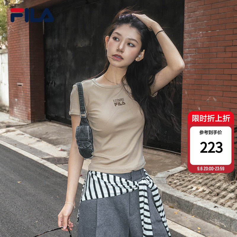 斐乐复古辣妹T丨FILA斐乐短袖26夏季新款女螺旋运动复古辣妹上衣