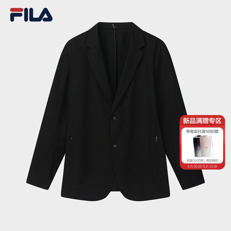 FILA 斐乐官方男士休闲西装2026秋新款时尚简约宽松上衣通勤外套