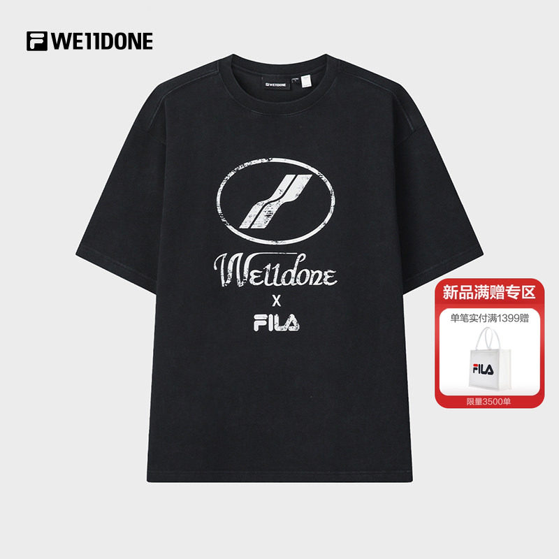 FILA x WE11DONE斐乐情侣针织短袖男2026夏新款时