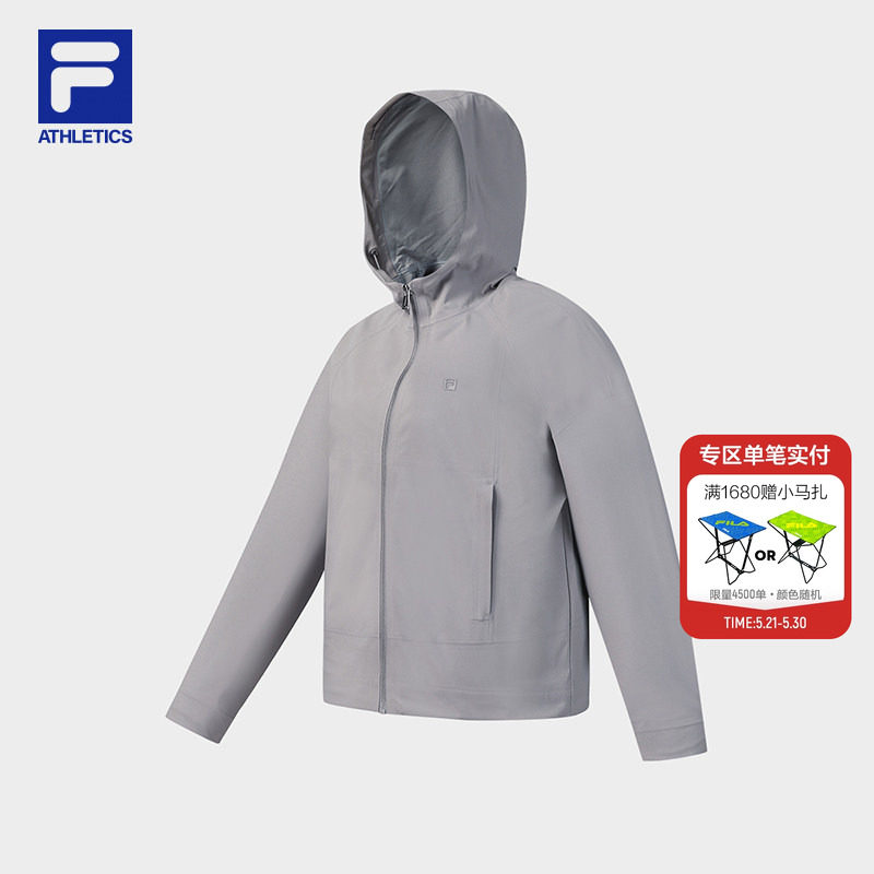 FILA 斐乐官方女士梭织外套2026夏新款健身运动简约宽松连帽