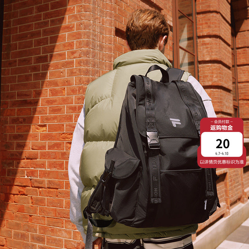 FILAFUSION斐乐书包男生双肩包大容量礼物通勤包包商务电脑