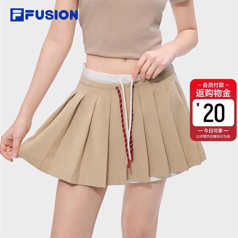 FILA FUSION斐乐半身裙裤女2026夏新款时尚休闲双腰头