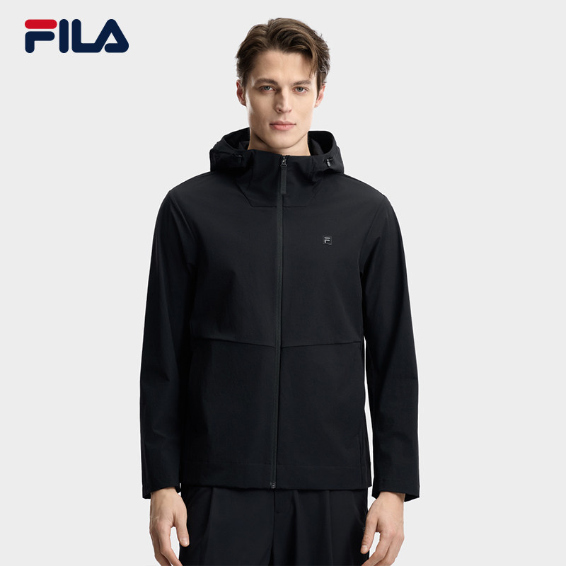 FILA 斐乐官方男士梭织外套2026夏新款时尚休闲百搭轻薄连帽上衣