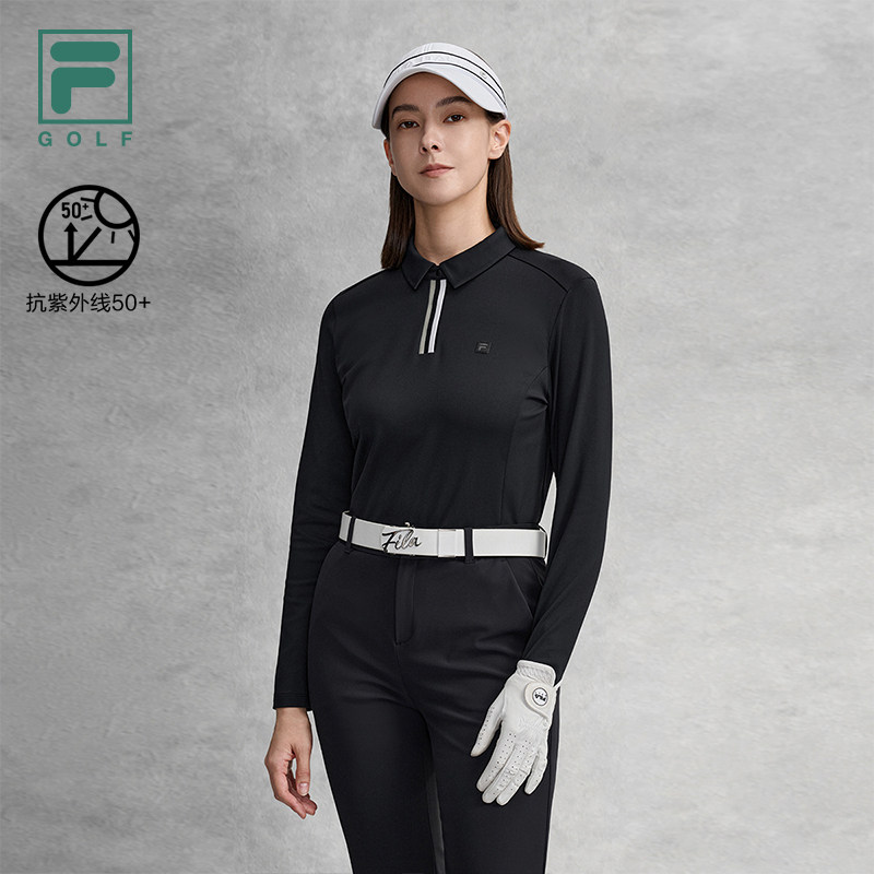 FILA 斐乐官方女子针织长袖POLO衫2026春新款高尔夫运动