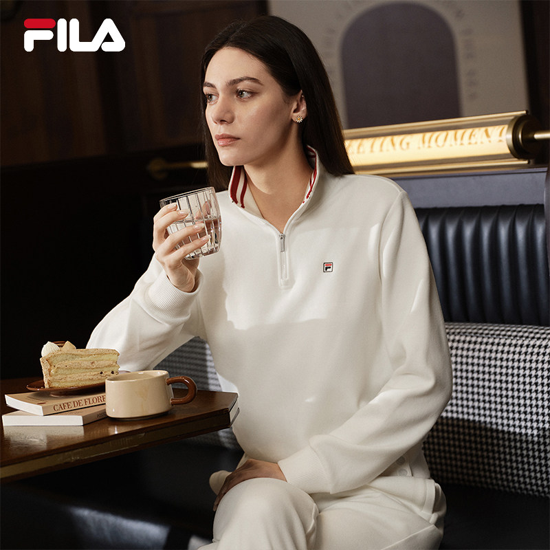 FILA 斐乐官方女子套头卫衣2026春新款时尚休闲舒适针织长袖上衣