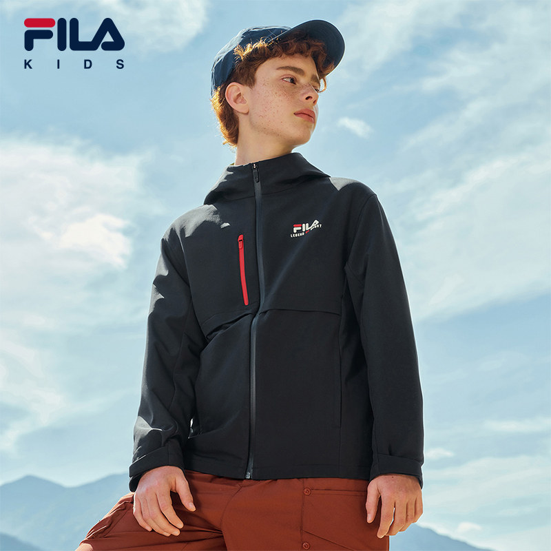 FILA KIDS斐乐童装男大童梭织外套春季款儿童户外运动连帽上衣,童装/婴儿装/亲子装,普通外套,淘宝优惠券,粉丝福利购,淘宝优惠卷