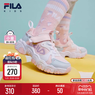 新款 2024春季 儿童跑步鞋 FILA 男女小童魔术贴猫爪鞋 KIDS斐乐童鞋