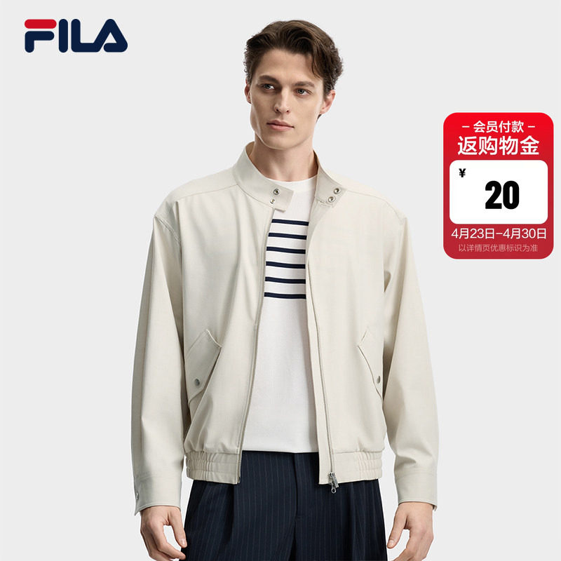 FILA 斐乐官方男士梭织外套2026夏新款休闲夹克简约通勤宽松上衣