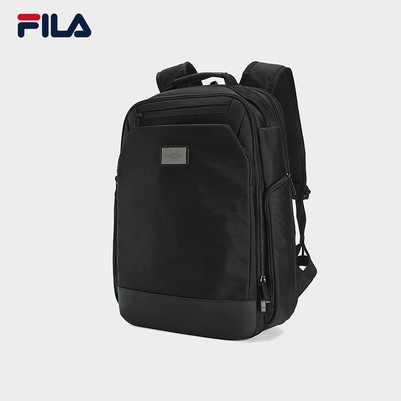 领航者背包|FILA 斐乐官方男士新款商务黑色休闲电脑包书包双肩