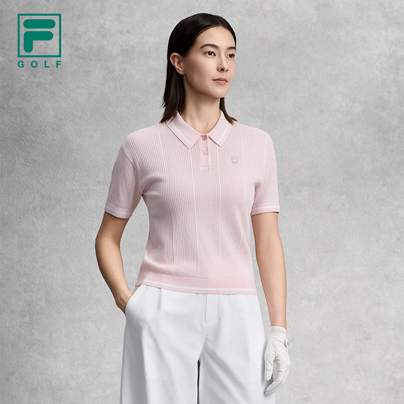 FILA 斐乐官方女子编织衫2026夏季新款高尔夫运动舒适短袖P