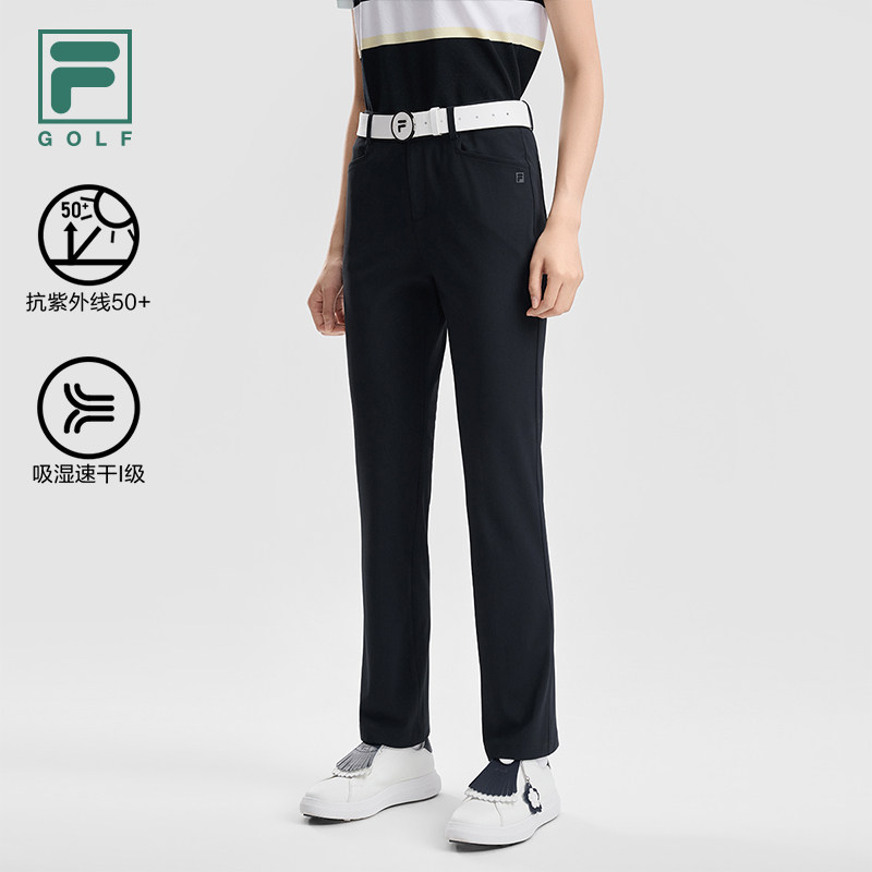殷若宁同款FILA斐乐官方女士针织长裤夏季高尔夫运动速干防晒裤子