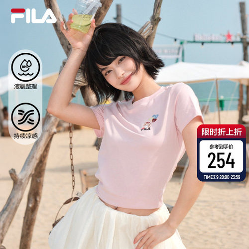 FILA斐乐女子冰丝凉感猫咪短袖T