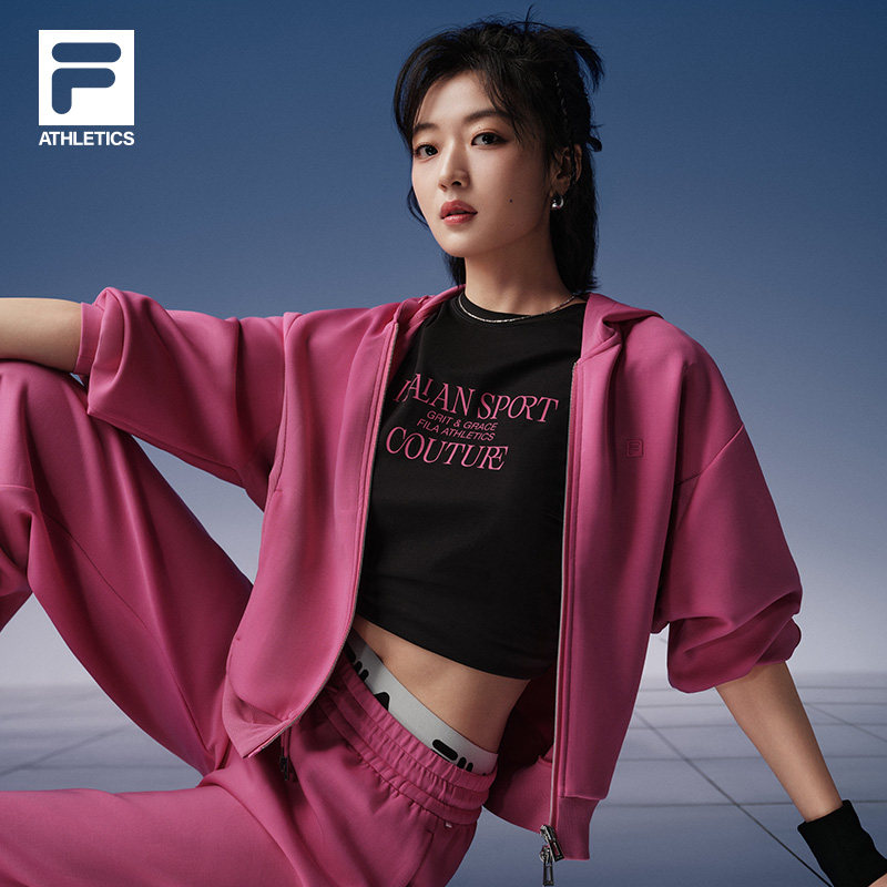 孙千同款FILA AERO斐乐官方女连帽外套26夏新款健身运动简约上衣