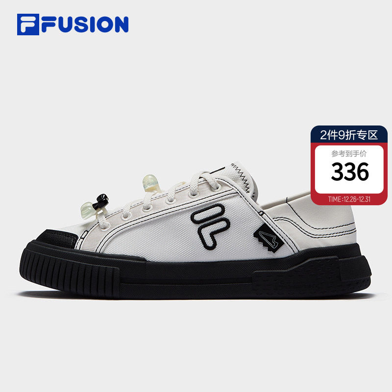 FILA FUSION斐乐潮牌女鞋一脚蹬半拖帆布鞋夏季板鞋穆勒鞋