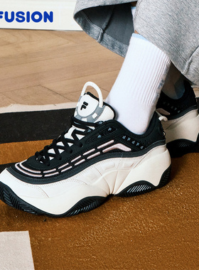 FILA FUSION 斐乐潮牌FIRE火焰鞋女鞋复古篮球鞋秋冬运动鞋老爹鞋