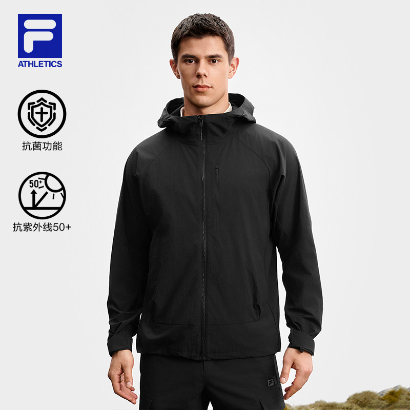 FILA 斐乐官方男梭织上衣25秋新款户外运动防晒抗菌连帽宽松外套,运动服/休闲服装,运动茄克/外套,淘宝优惠券,粉丝福利购,淘宝优惠卷