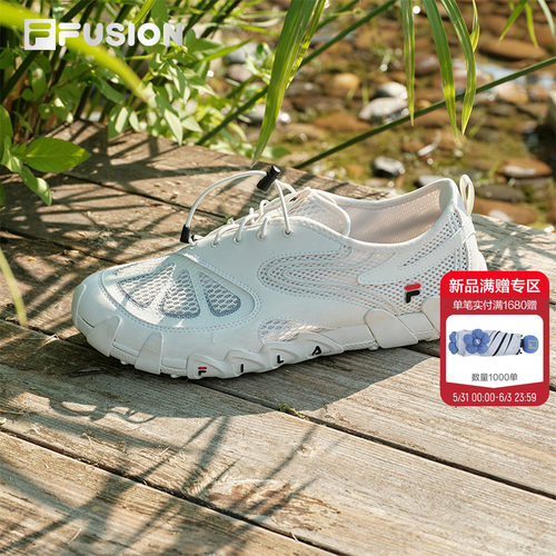 FILA FUSION斐乐赤足鞋小丑鞋夏季新款网面透气女鞋平底鞋运动鞋
