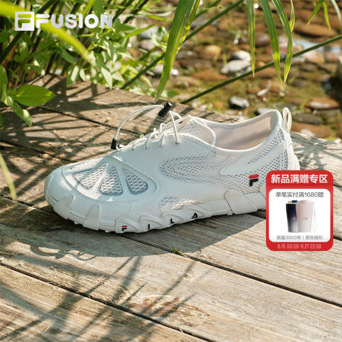 FILA FUSION斐乐赤足鞋小丑鞋夏季新款网面透气女鞋平底鞋运动鞋