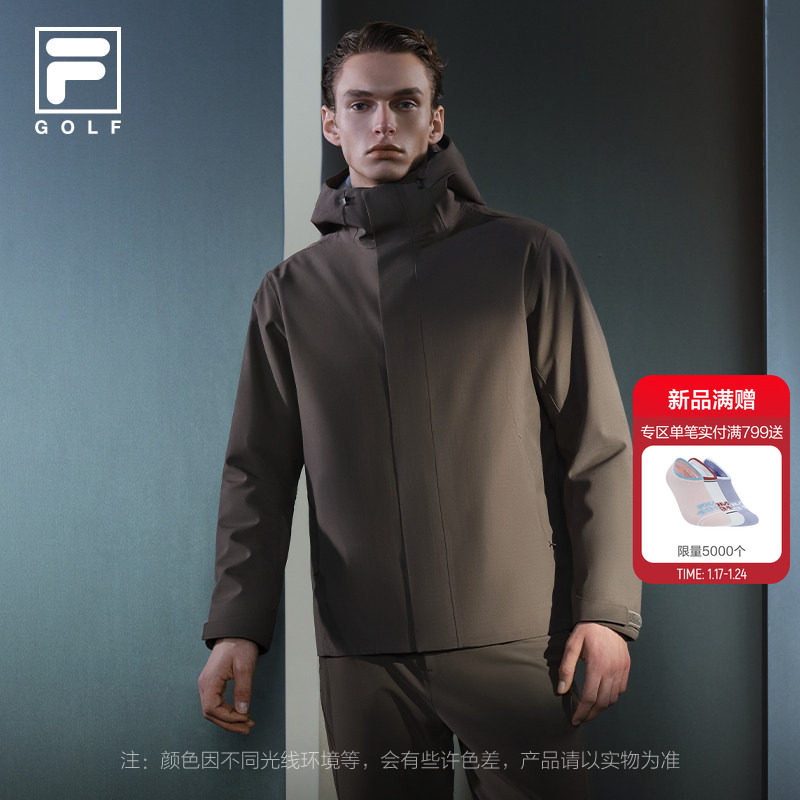FILA斐乐男士棉服两件套2026春新款高尔夫运动防水透湿宽松外套,运动服/休闲服装,运动棉衣,淘宝优惠券,粉丝福利购,淘宝优惠卷