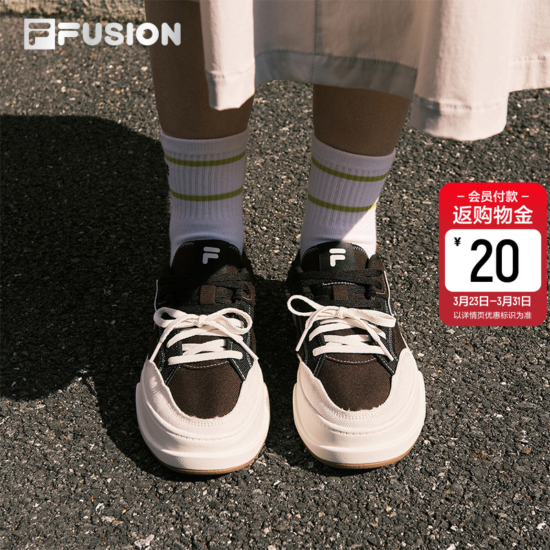 FILA FUSION 斐乐潮牌女鞋厚底帆布鞋2026夏季新款情