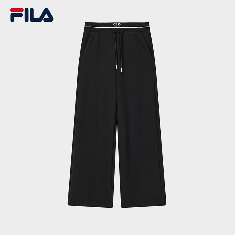 FILA 斐乐官方女士针织长裤2026春季新款休闲简约基础通勤阔腿裤 - FILA官方旗舰店出品