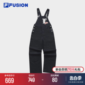 基础休闲裤 FILA FUSION斐乐潮牌梭织背带裤 新款 时尚 子 女2024春季