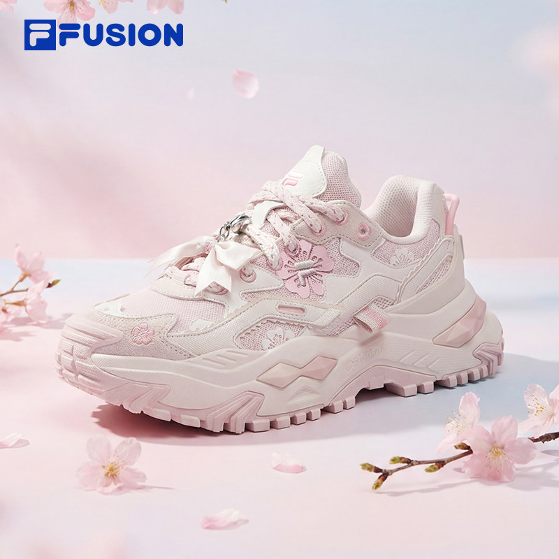硬糖绽放丨FILA FUSION 斐乐女鞋厚底老爹鞋2026夏季新款透气鞋子