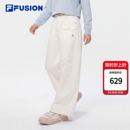 【田曦薇同款】FILA FUSION斐乐潮牌梭织长裤26秋新款女阔腿裤