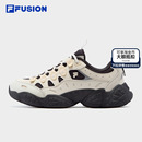 FILA 休闲鞋 FUSION斐乐潮牌女鞋 2025冬新款 子 情侣老爹鞋 松果鞋