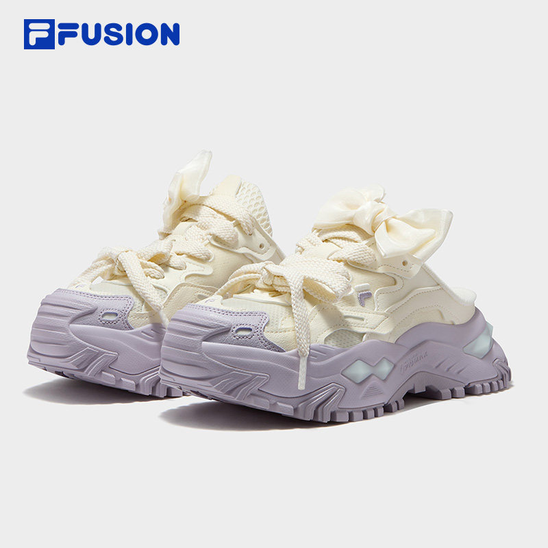 硬糖穆勒丨FILA FUSION斐乐女鞋老爹鞋半拖夏季新款厚底增高拖鞋