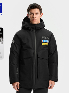 FILA 4810凌峰鹅绒斐乐男士中长款羽绒服2025冬新款滑雪运动外套